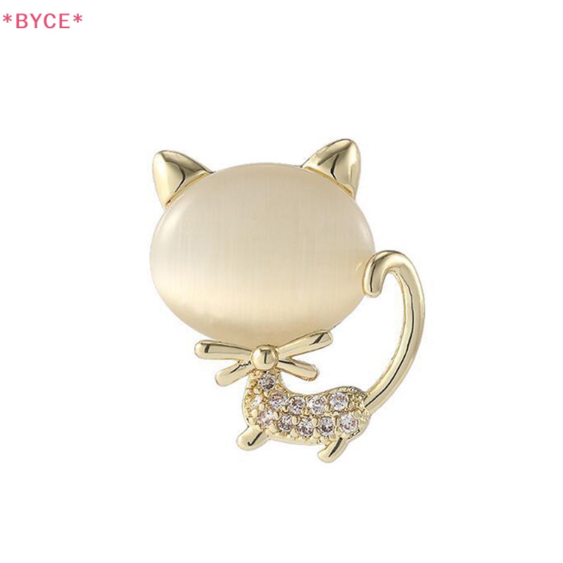 Ghim Cài Áo Hình Mèo Đính Đá Pha Lê Lấp Lánh Thời Trang Cho Nữ Mới