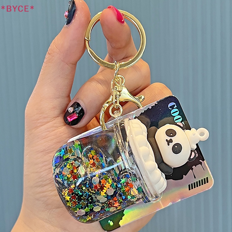 Byce &gt; Móc Chìa Khóa Dạng Cát Chảy Hình Gấu Trúc Hoạt Hình Có Thể Di Chuyển