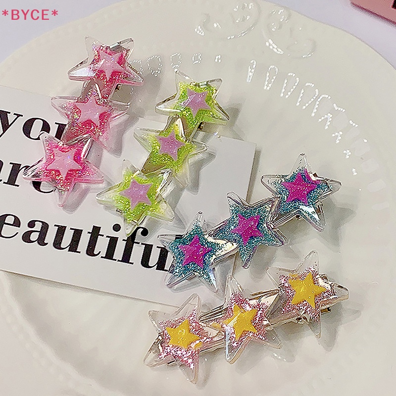 Kẹp Tóc Hình Ngôi Sao Trong Suốt Nhiều Màu Sắc Đính Kim Tuyến Lấp Lánh Thời Trang Cho Nữ Mới