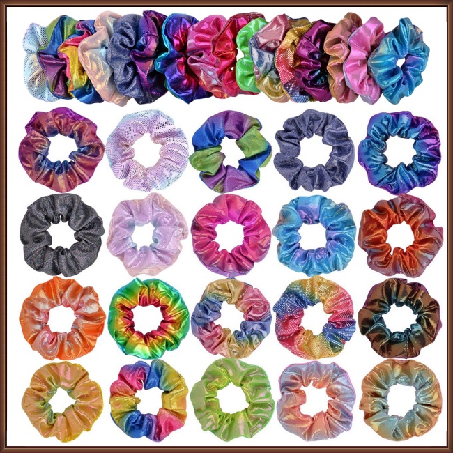 Set 24 Dây Cột Tóc Co Giãn Hai Màu Sắc Gradient Dành Cho Nữ