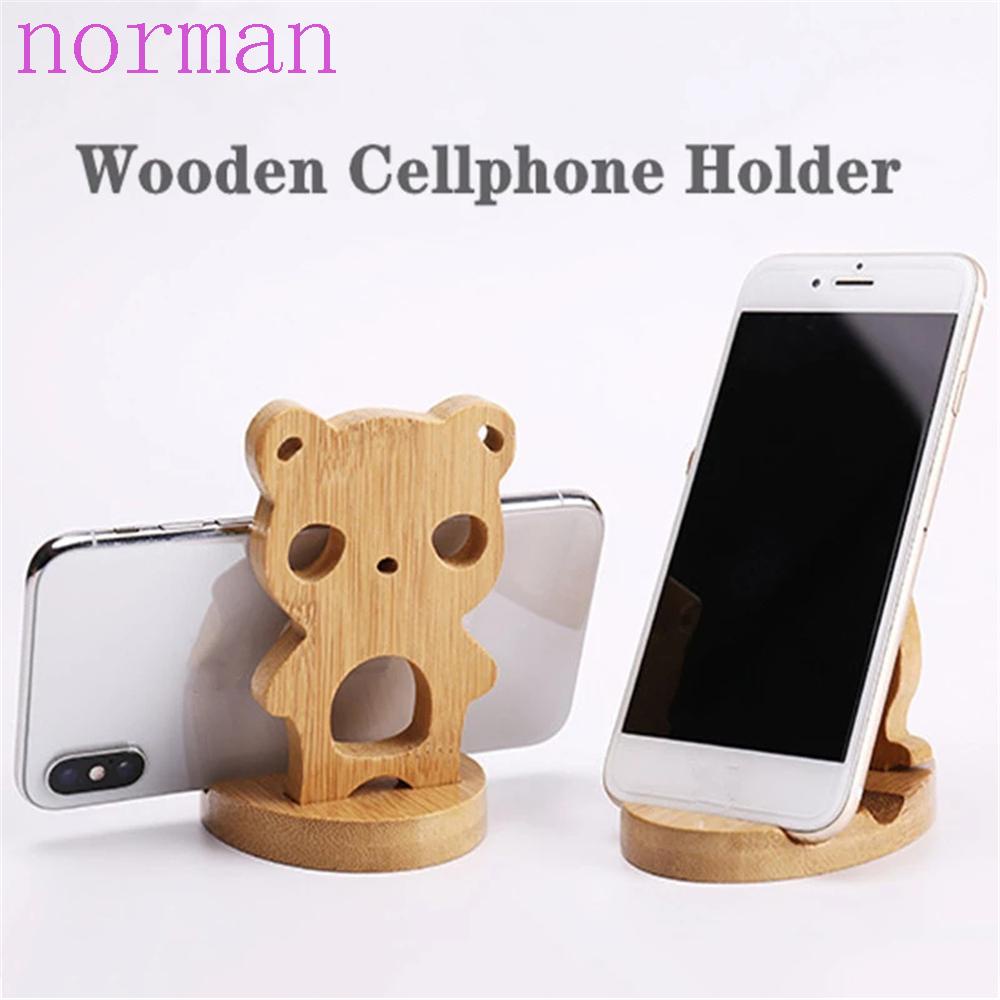 Giá Đỡ Điện Thoại / Máy Tính Bảng Bằng Gỗ Hình Động Vật Dễ Thương