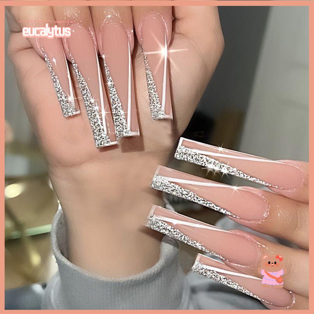 Bộ 24 Móng Tay Giả Lấp Lánh Có Thể Tháo Rời