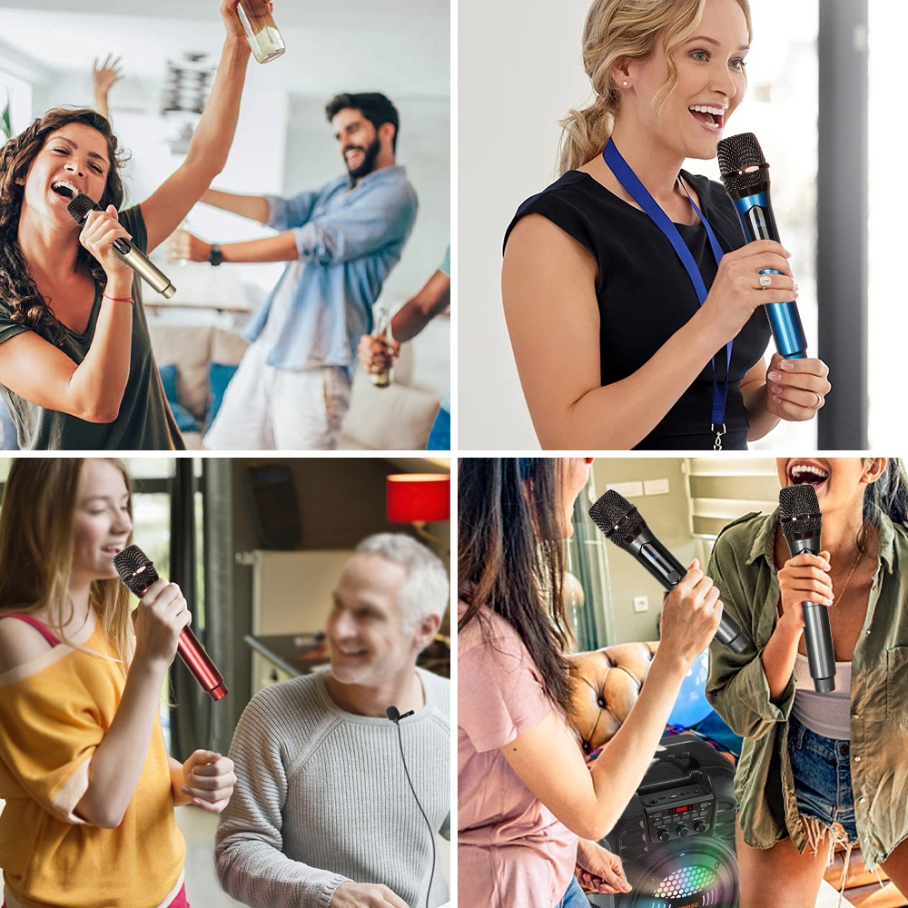 Micro Cầm Tay Không Dây UHF 30m Có Thể Sạc Lại Dùng Để Hát Karaoke / Đám Cưới / Hát Tại Nhà