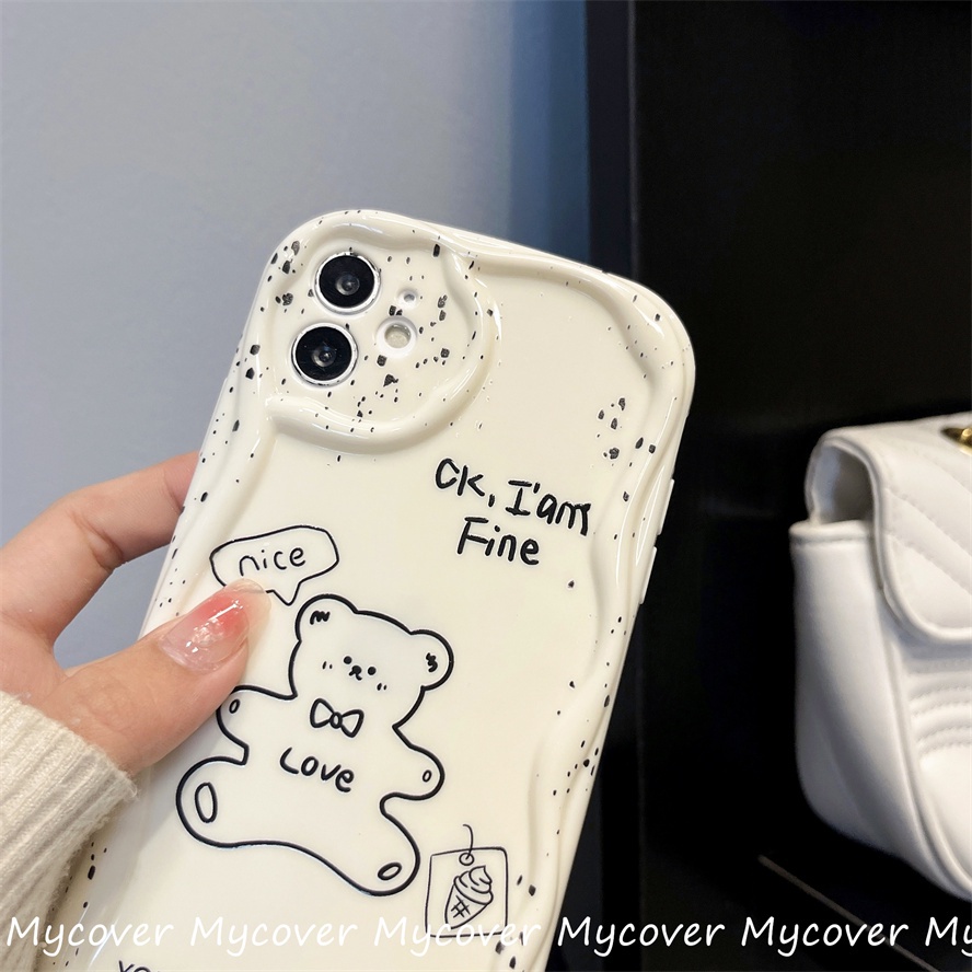 Ốp Điện Thoại Silicon Họa Tiết Chú Gấu Nhỏ Dễ Thương Chống Sốc Cho iPhone 11 12 13 14 Pro Max X Xr Xs 8 7 6 Plus SE 2020