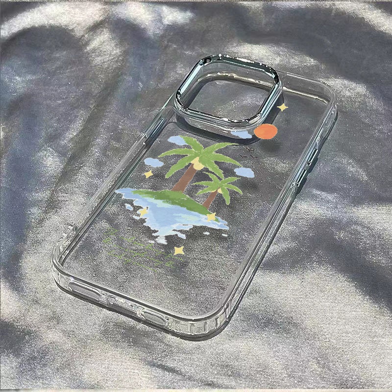 ✅Ốp Điện Thoại Dẻo Họa Tiết Trái Dừa Đơn Giản Chống Sốc Thời Trang Cho iPhone12plus813 Max117 14pro