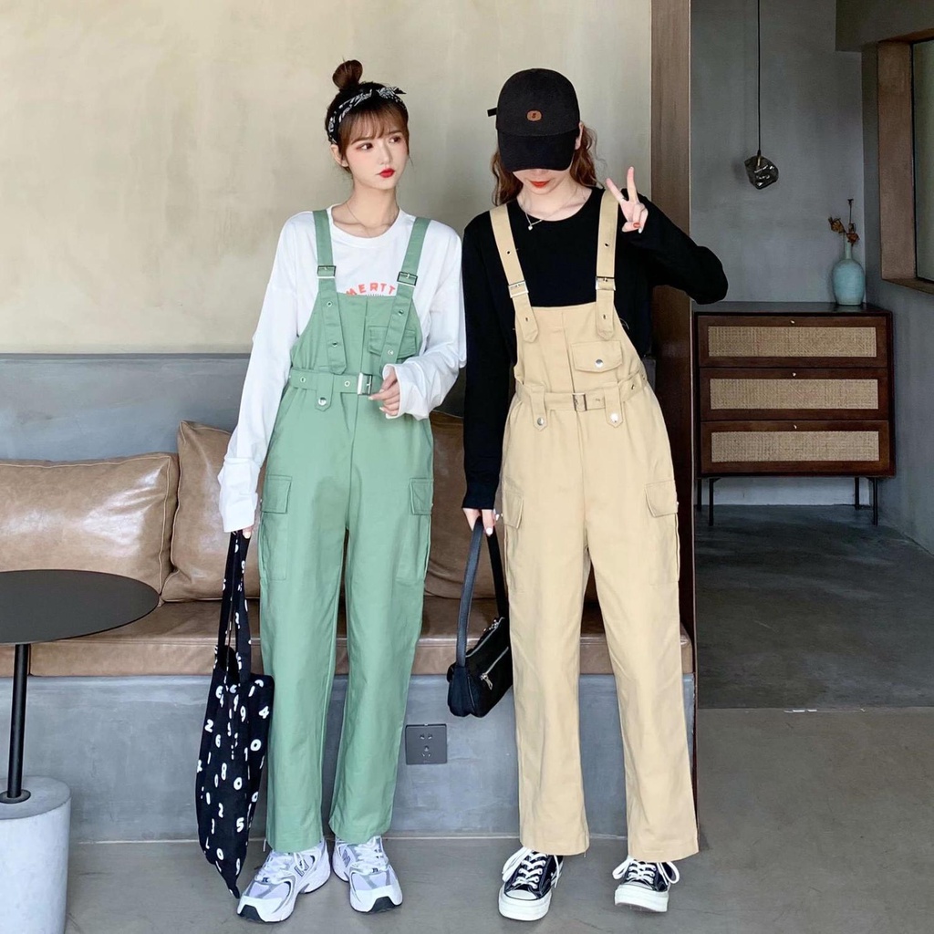 Quần Yếm Ống Rộng Thiết Kế Mới Thời Trang Mùa Hè Theo Phong Cách Hàn Quốc