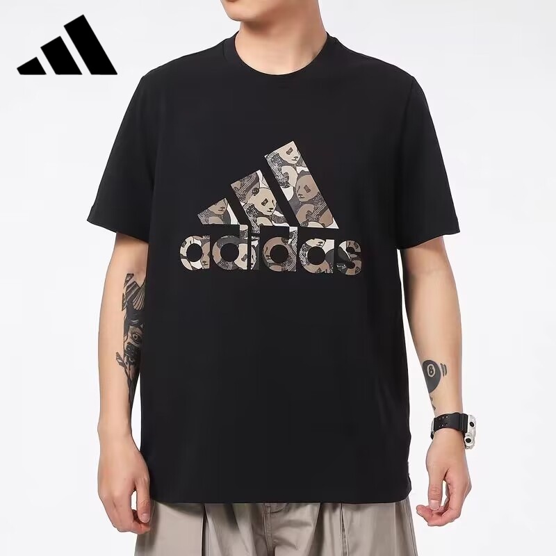 Áo Thun Tay Ngắn Cổ Tròn Chất Liệu 100% Cotton In Logo Adidas Thời Trang Cho Cặp Đôi