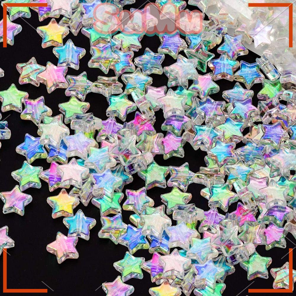 Set 200 Hạt Cườm Hình Ngôi Sao 11mm Nhiều Màu Sắc Dùng Để Làm Đồ Trang Sức Thủ Công