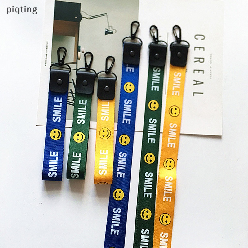 Piqt Dây Ruy Băng Ngắn Có Móc Khóa Hình Mặt Cười Trang Sức Cho Điện Thoại / Ví / Móc Khóa Xe Hơi