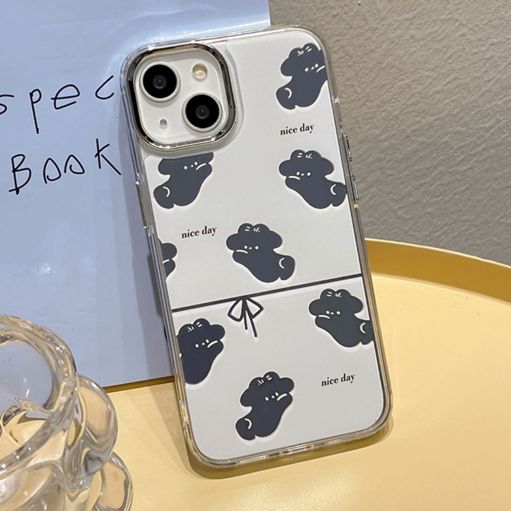 Ốp Điện Thoại TPU Mềm Chống Sốc Tráng Gương Họa Tiết Cún Hoạt Hình Cho IPhone 11 14 13 12 Pro Max