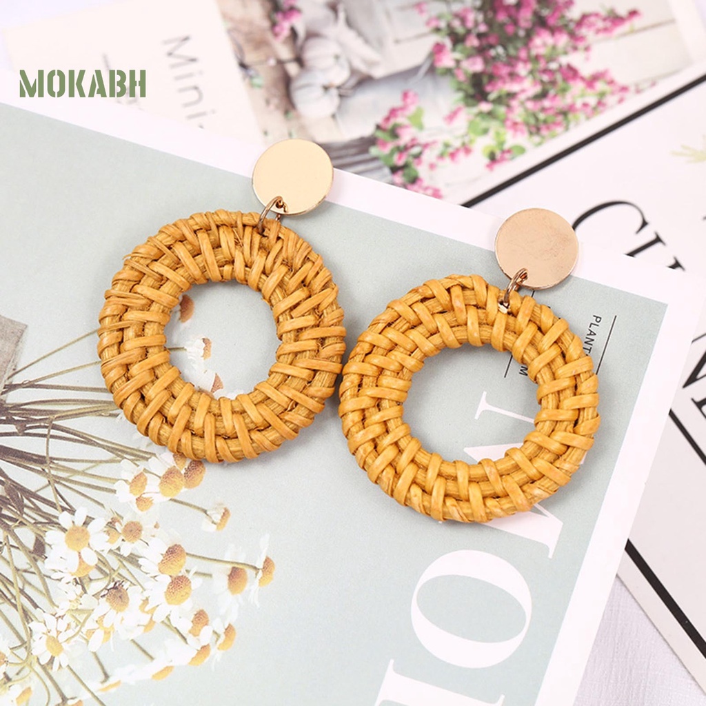 1 Đôi Bông Tai Họa Tiết Hình Học Kiểu Dáng Vintage Nhẹ Nhàng Thanh Lịch Dành Cho Nữ