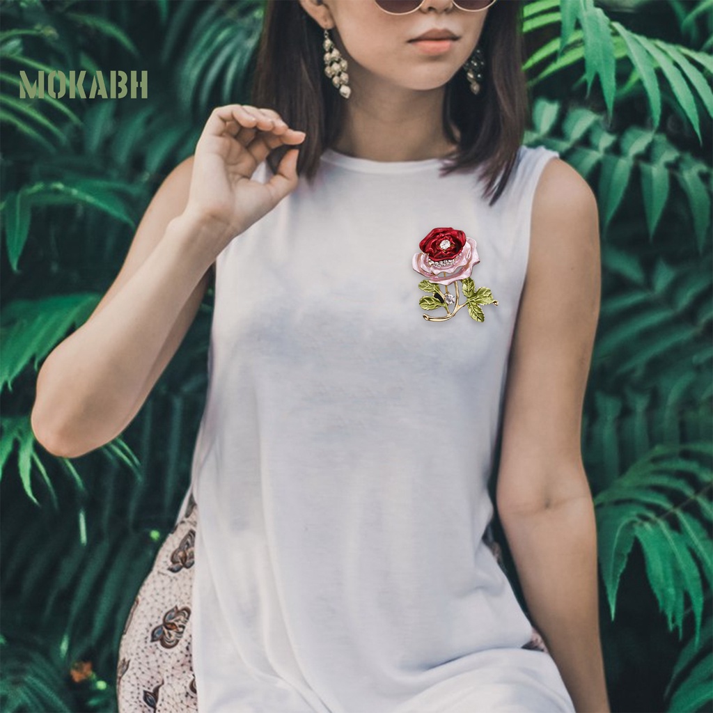 [Mokabh] Ghim Cài Áo Hình Học Đính Đá Pha Lê Nhẹ Nhàng Dễ Lên Màu Trang Trí Quần Áo