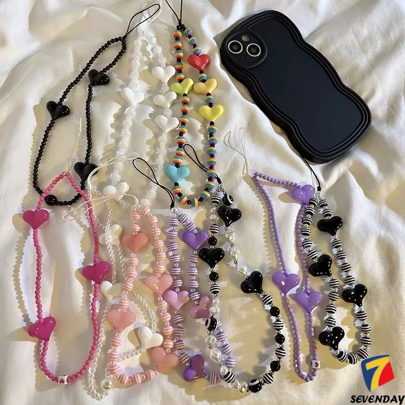 Dây Đeo Điện Thoại Xâu Hạt Ngọc Trai Giả Hình Thỏ / Gấu Hoạt Hình Kiểu Hàn Quốc Dễ Thương