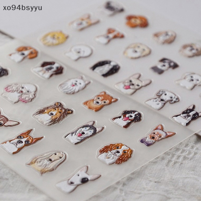 Miếng Dán Trang Trí Móng Tay Họa Tiết Chó Mèo Dập Nổi 5D xo94bsyyu