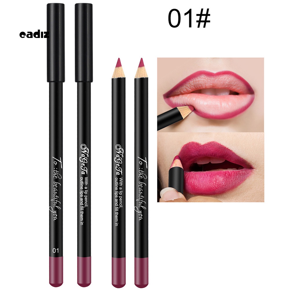 Chì Kẻ Viền Môi NAGETA 12 Màu Sắc Tùy Chọn Chống Thấm Nước Chống Dính Lâu Trôi