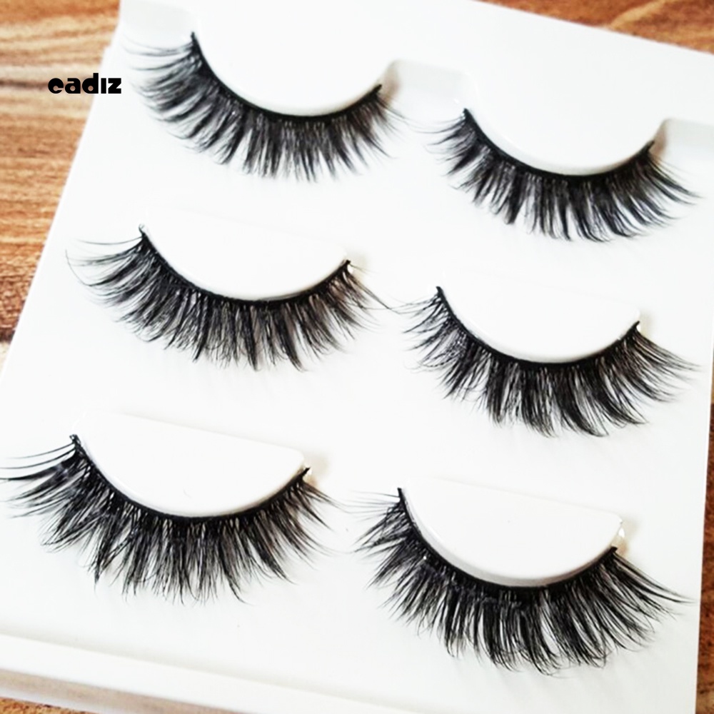 Set 3 Cặp Lông Mi Giả Màu Đen Dài Và Dày Tự Nhiên