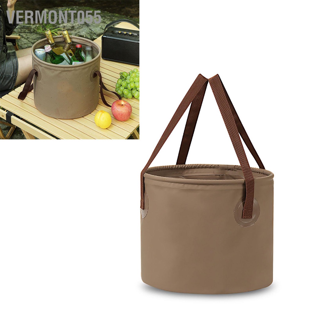Vermont055 Xô Gấp Ngoài Trời Chống Rò Rỉ Không Mùi Di Động Cắm Trại Nước Cho Dã Ngoại Món Ăn Rửa Chân Ngâm
