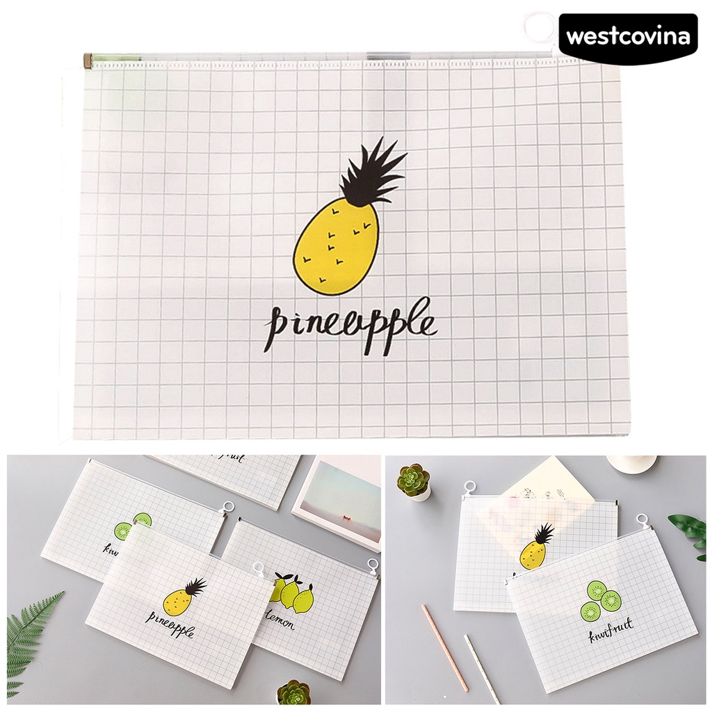 [WSTN] [WSTN]✎Set 4 Túi Đựng Tài Liệu Trong Suốt Chống Ẩm Sức Chứa Lớn Có Khóa Kéo