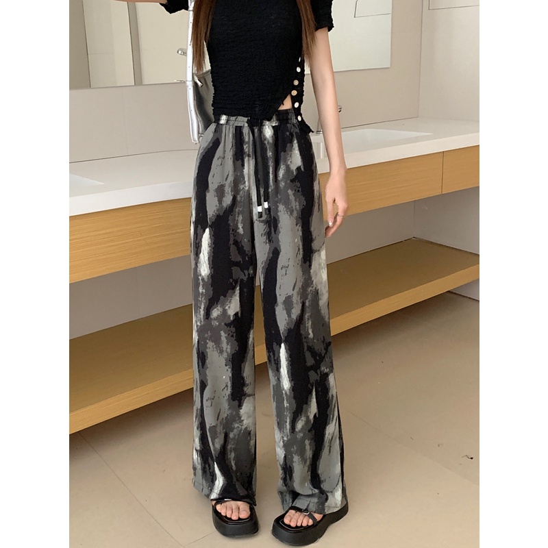 SUXI Quần Dài Ống Rộng Phong Cách Vintage Thời Trang Mùa Hè Dành Cho Nữ