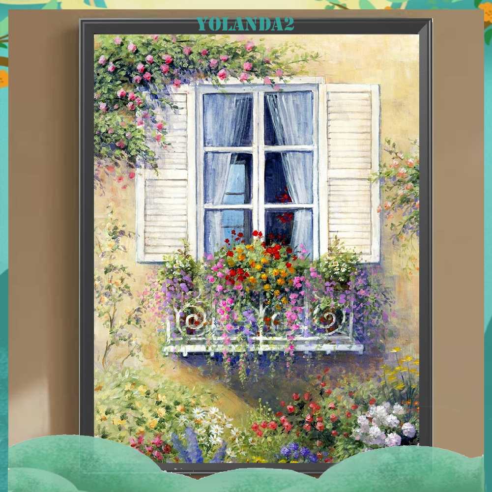 Tranh Đính Đá Kim Cương Toàn Bộ 5D DIY Hình Vẽ Hoa Trang Trí Nhà Cửa