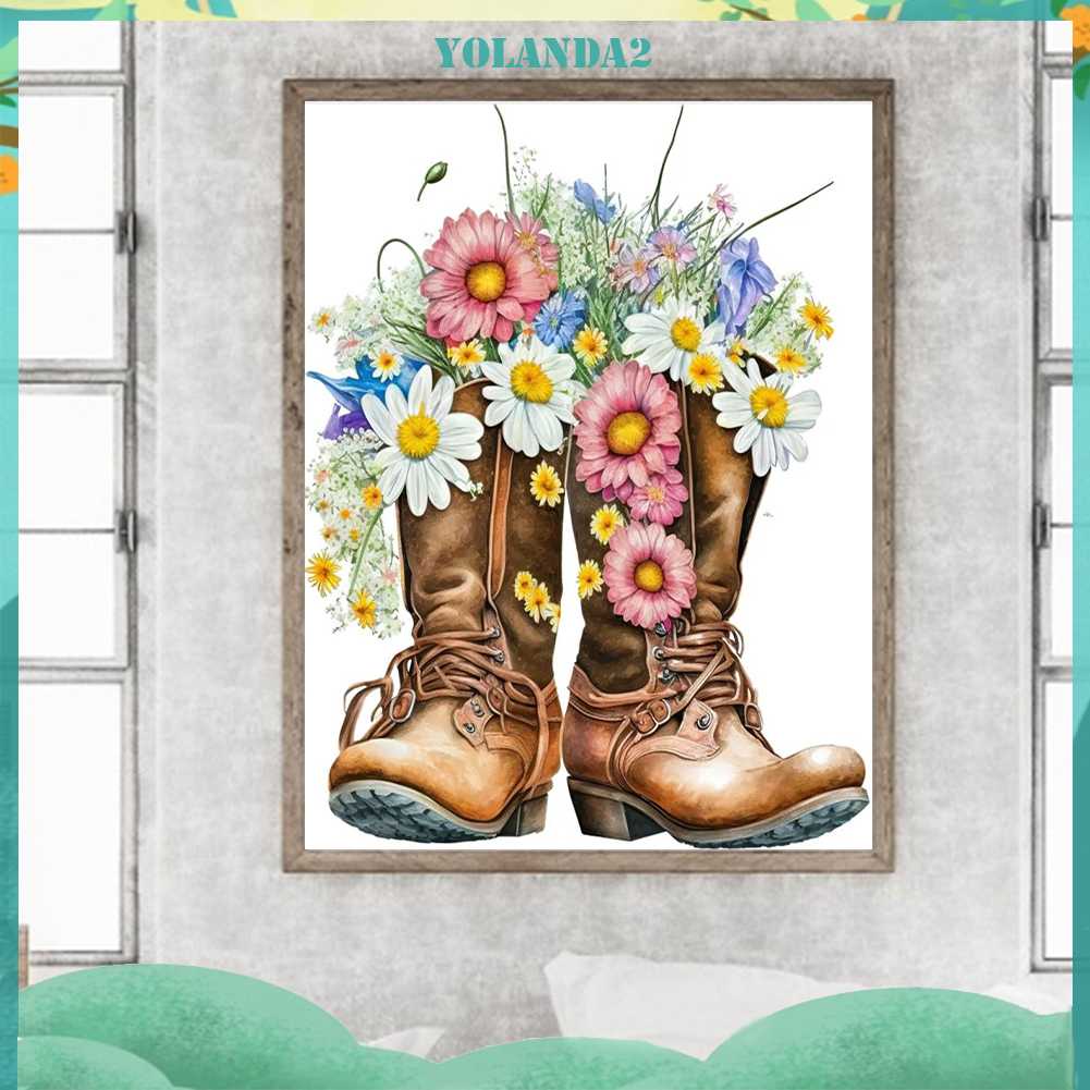 Tranh Đính Đá Kim Cương Toàn Bộ 5D DIY Hình Vẽ Hoa Trang Trí Nhà Cửa