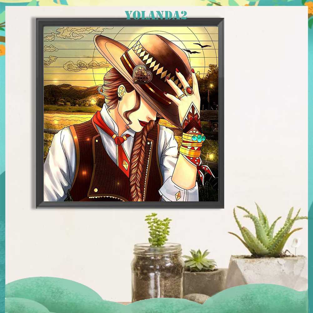 Tranh Đính Đá Kim Cương Toàn Bộ 5D DIY Hình Vẽ Cô Gái Trang Trí Nhà Cửa