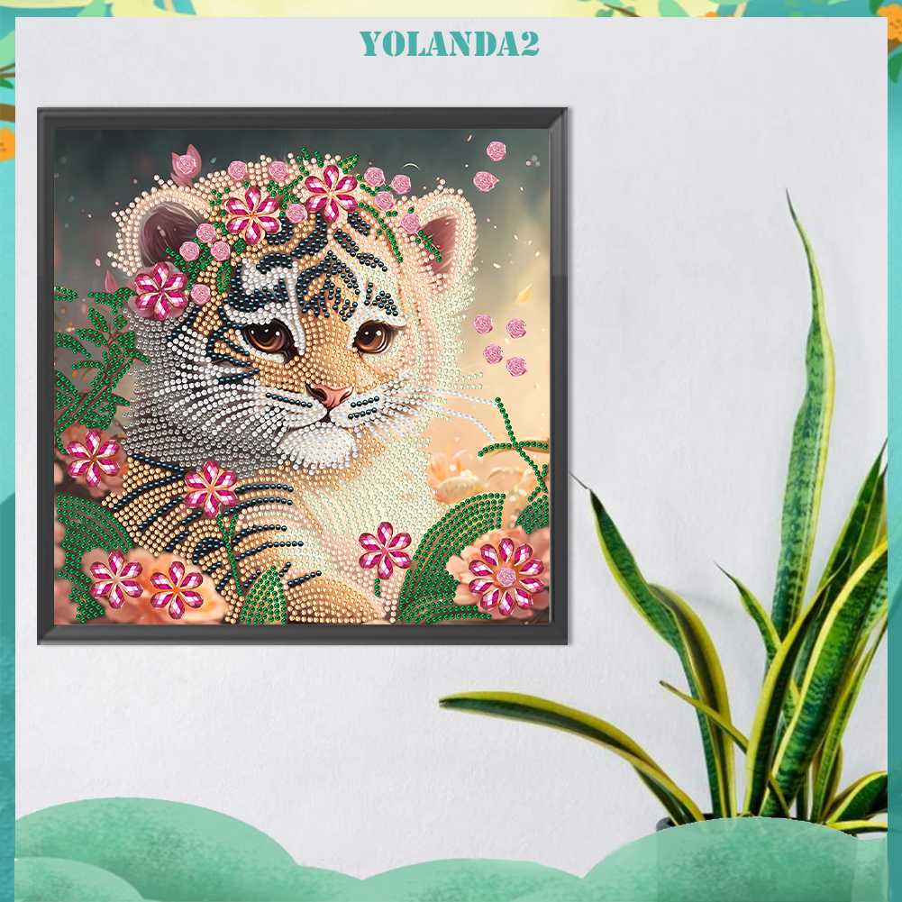 Tranh Đính Đá Hình Chú Hổ 5D Nghệ Thuật Tự Làm Thủ Công Treo Trang Trí Nội Thất