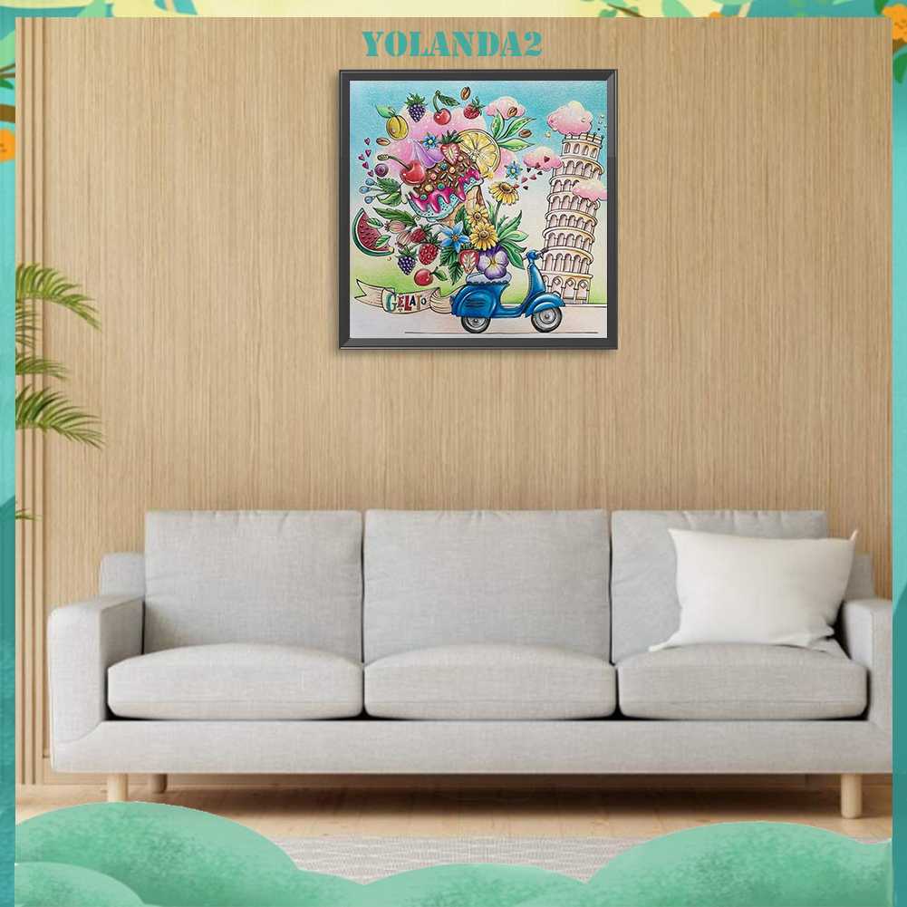 Tranh Đính Đá Kim Cương Toàn Bộ 5D DIY Hình Vẽ Hoa Trang Trí Nhà Cửa Xe Hơi