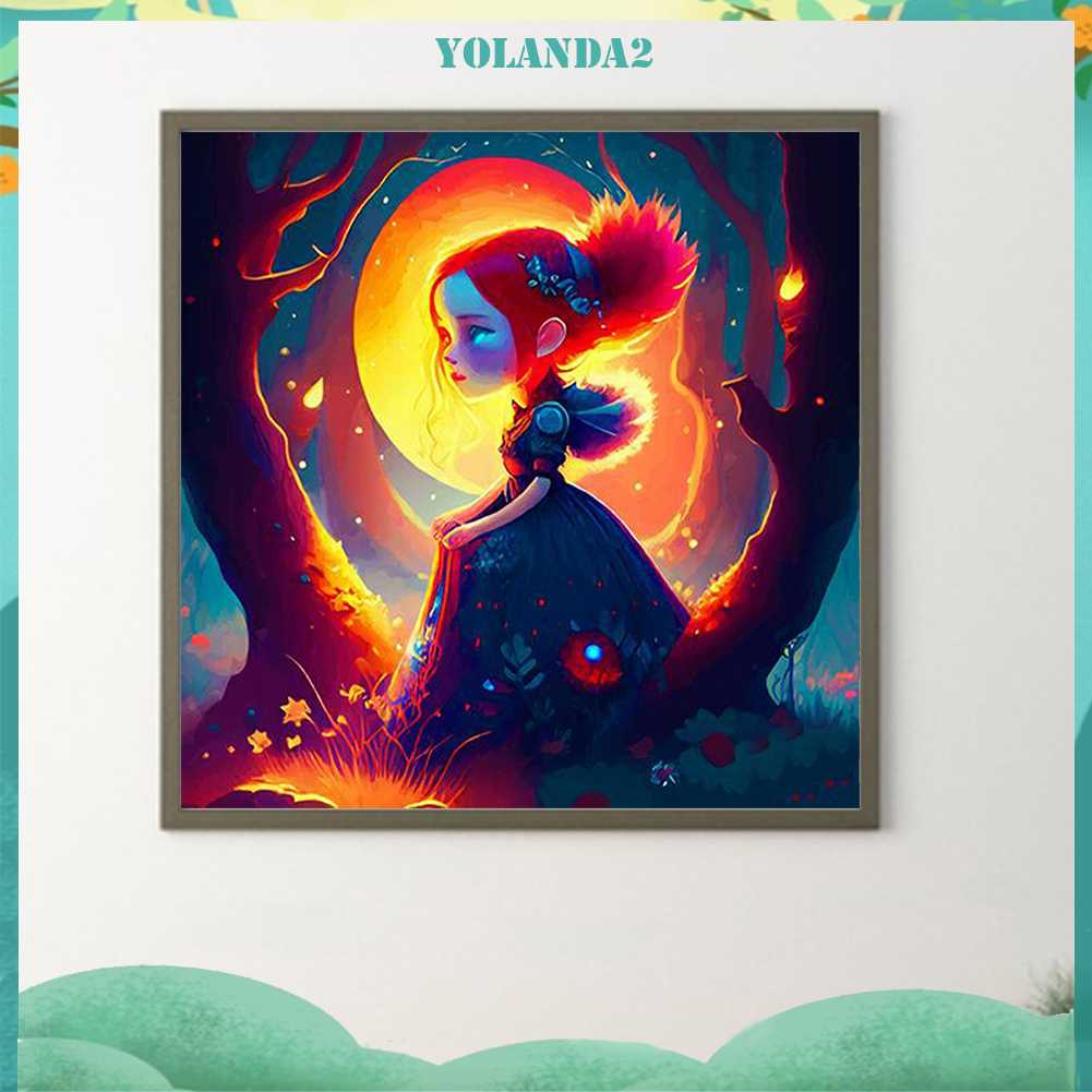 Tranh Đính Đá Kim Cương Toàn Bộ 5D DIY Hình Vẽ Cô Gái Trang Trí Nhà Cửa