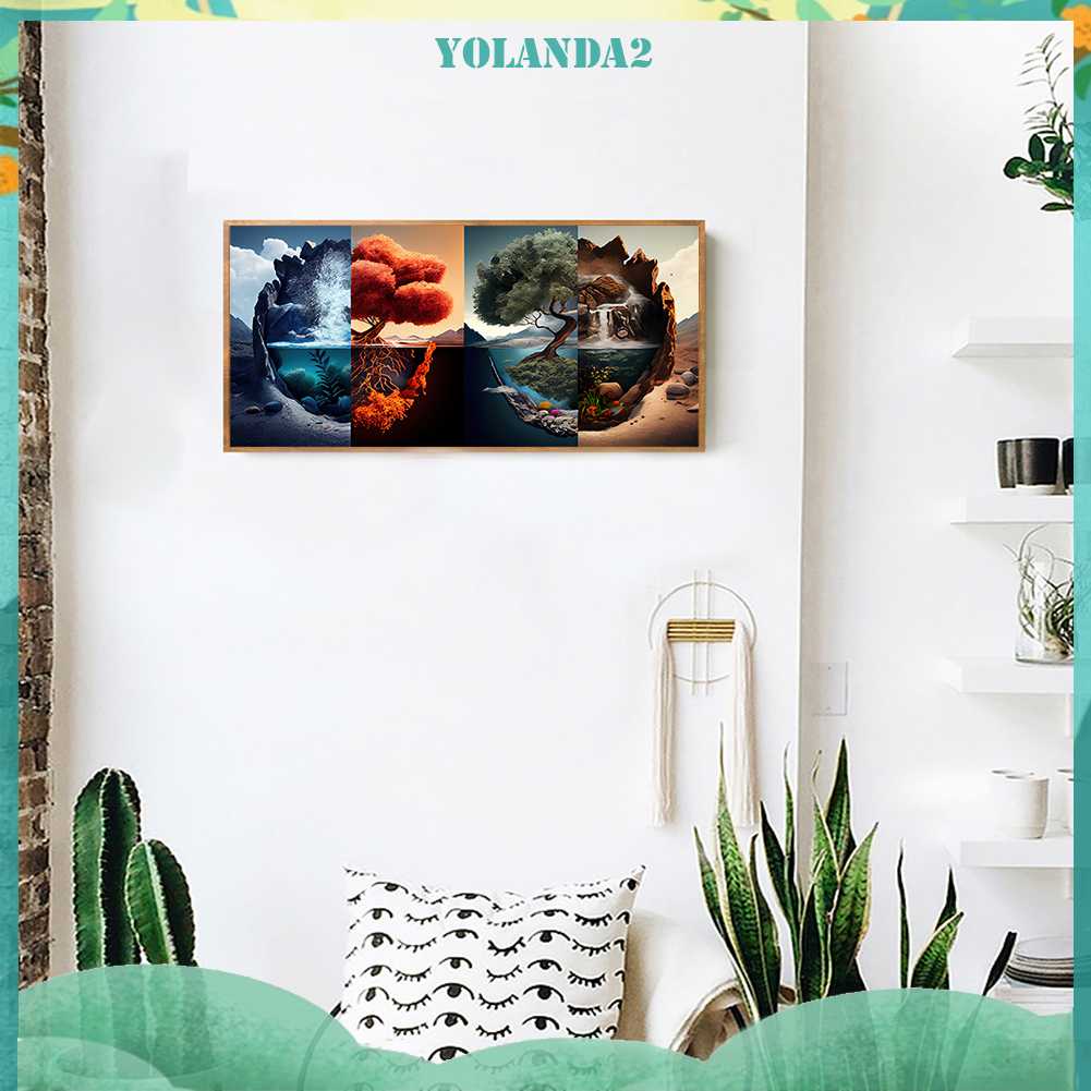 Tranh Đính Đá Kim Cương Toàn Bộ 5D DIY Hình Vẽ Bốn Mùa Trang Trí Nhà Cửa