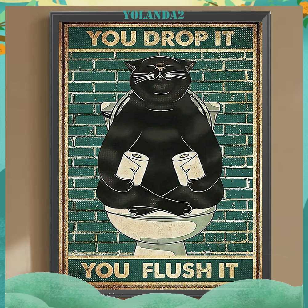 Tranh Đính Đá Kim Cương Toàn Bộ 5D DIY Hình Vẽ Mèo Trang Trí Nhà Cửa