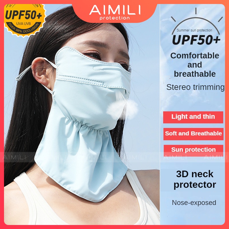 Khẩu Trang Chống Nắng Ba Chiều Bằng Lụa Lạnh Thoáng Khí Bảo Vệ Mắt Chống Tia UV Có Thể Giặt Rửa Và Tái Sử Dụng Cho Nam Và Nữ
