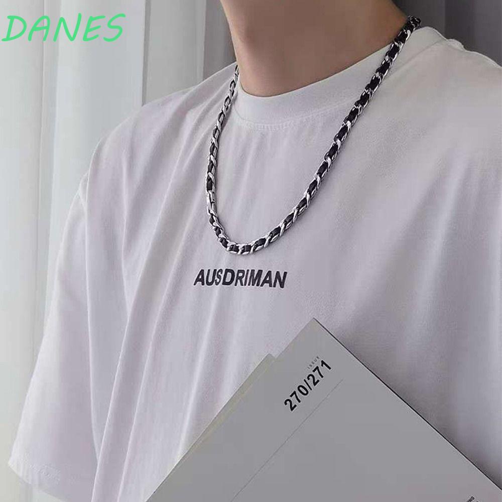 Vòng Tay Da Phối Thép Titan Thiết Kế Đơn Giản Thời Trang Cho Nam Và Nữ