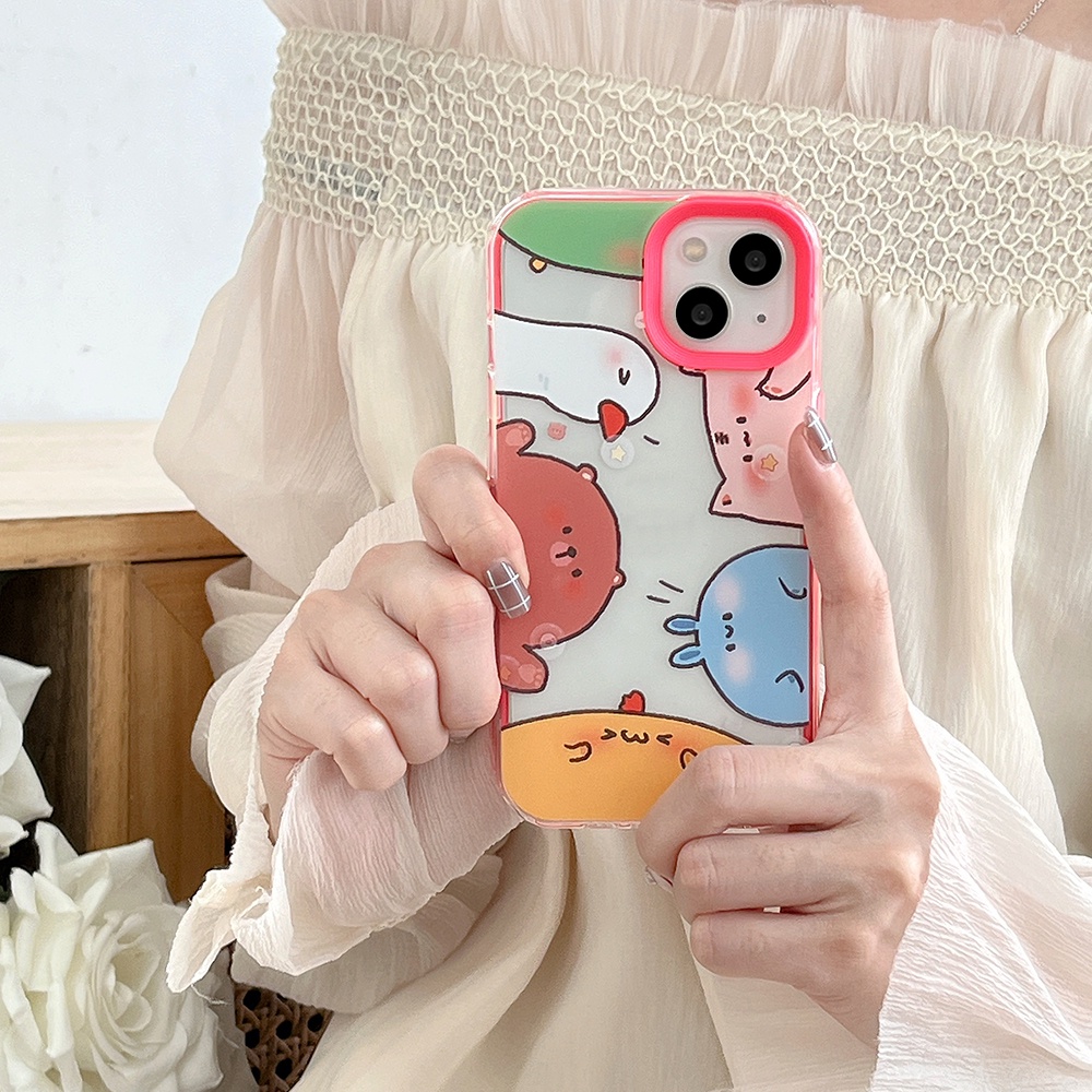 Ốp Điện Thoại TPU Mềm Họa Tiết Động Vật Hoạt Hình Graffiti Cho IPhone 11 14 Pro Max 13 Pro Max 12 X XS XR 7 8 Plus