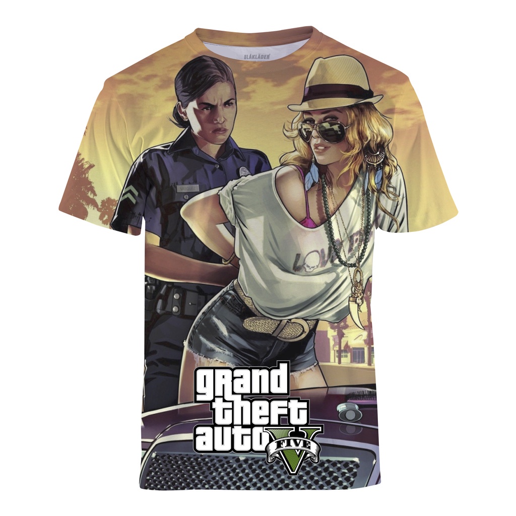 Áo Thun Nam Tay Ngắn Cổ Chữ V Gta 5 Thời Trang