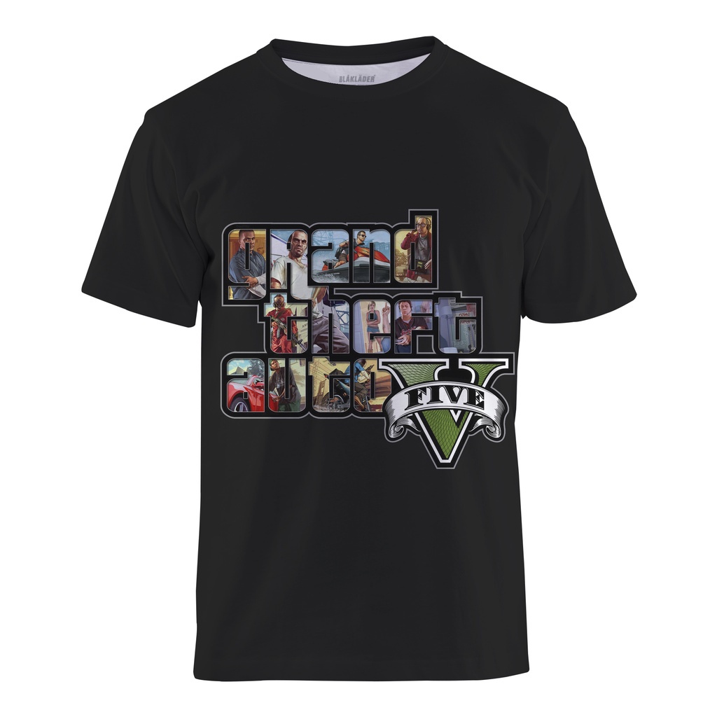 Áo Thun Nam Tay Ngắn Cổ Chữ V Gta 5 Thời Trang