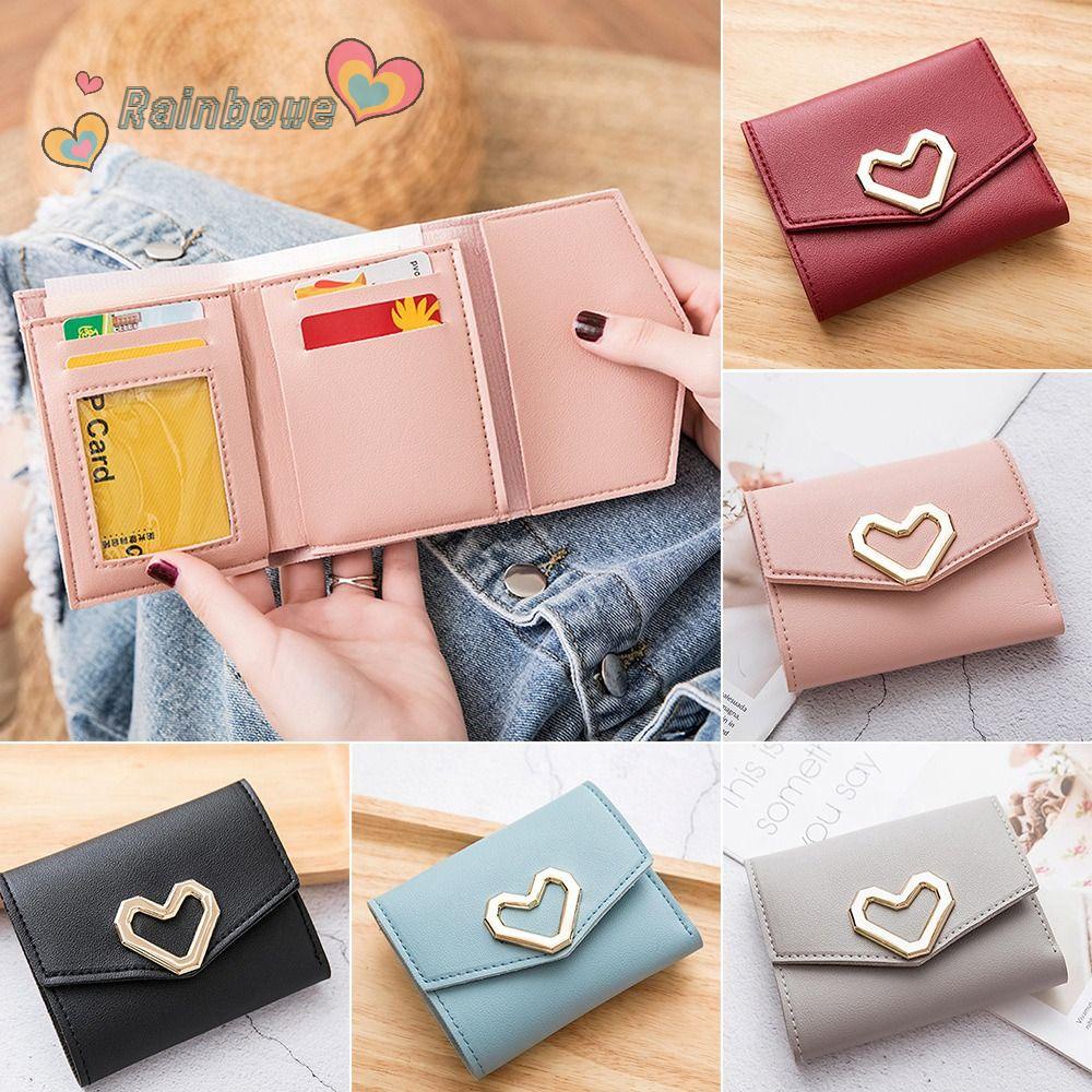 Ví Nữ Dáng Vuông Họa Tiết Trái Tim Thời Trang Phong Cách
