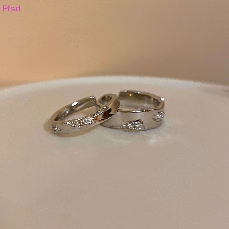 Bộ 2 Nhẫn Hở Mạ Bạc Đính Đá Phong Cách Punk Cổ Điển Màu Sắc Tùy Chỉnh Thời Trang Cho Nam Và Nữ