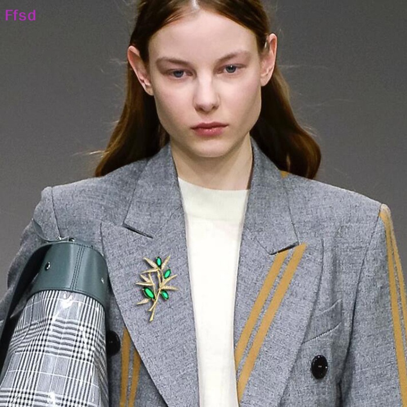 Ghim Cài Áo Hình Cây Tre Đính Đá Chất Lượng Cao Cho Nữ