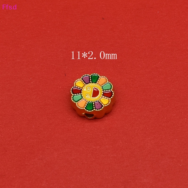 {Ffsd} Set 2 Móc Khóa / Vòng cổ / Túi Xách Tráng Men Dầu Hoa Hướng Dương DIY