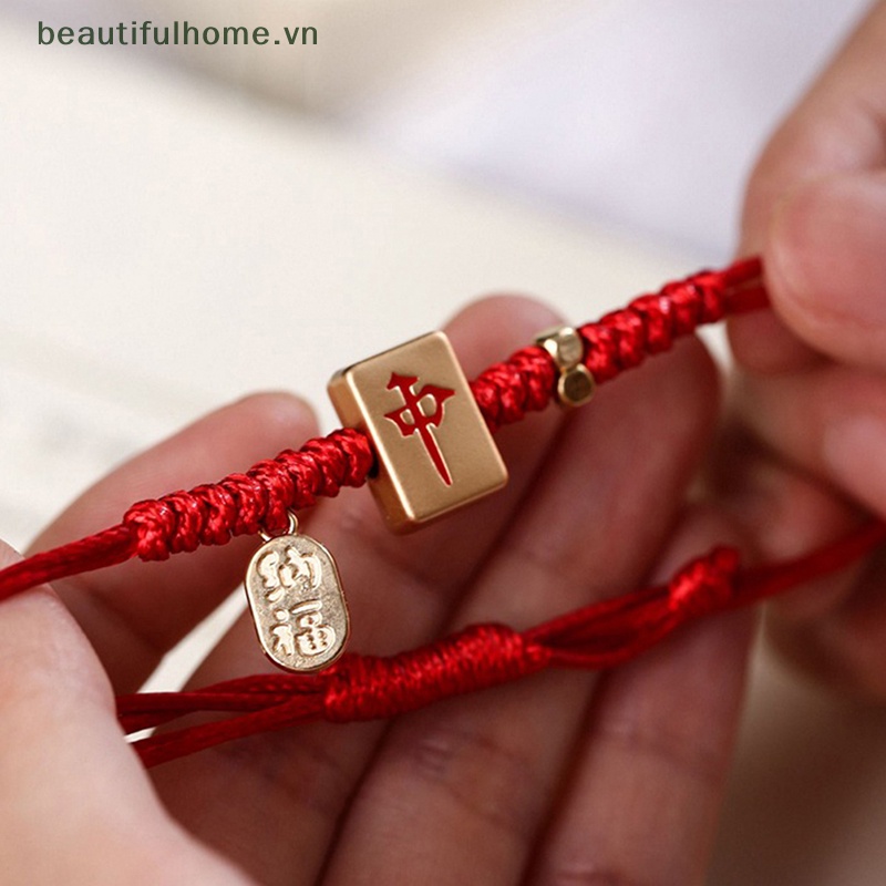 [beautifulhome] Vòng Tay Mahjong Dệt Tay Phong Cách Trung Hoa Sáng Tạo Cá Tính Dành Cho Nữ [beauty]