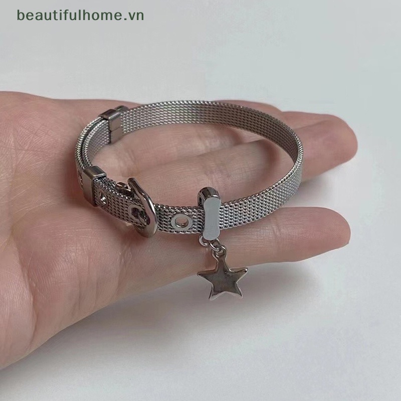 [beautifulhome] Vòng Đeo Tay Y2k Phong Cách Punk Dễ Thương Cổ Điển Có Thể Điều Chỉnh Khóa Cài [beauty]