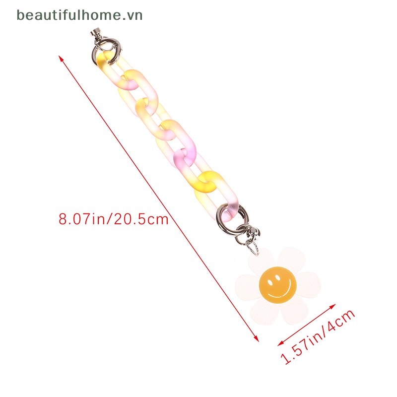 [beautifulhome] Móc Khóa Xe Hơi Hình Hoa Hướng Dương Cười Ngọt Ngào Dễ Thương [beauty]