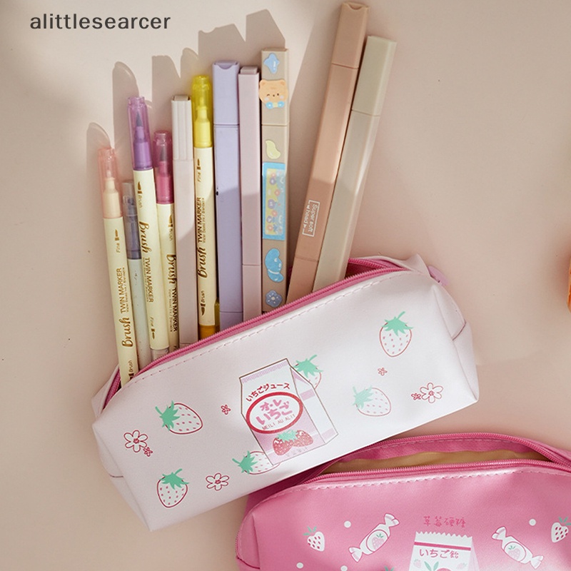 Bóp Viết In Hình Trái Dâu Dễ Thương Sức Chứa Lớn