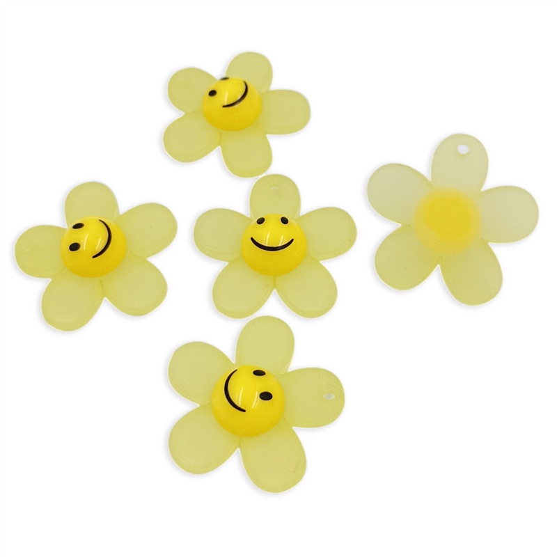 Set 5 Mặt Vòng cổ / Bông Tai Hình Hoa Hướng Dương Bằng Acrylic