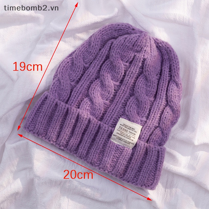 {Timebomb} Mũ Beanie Dệt Kim Giữ Ấm Mùa Đông Cho Cặp Đôi
