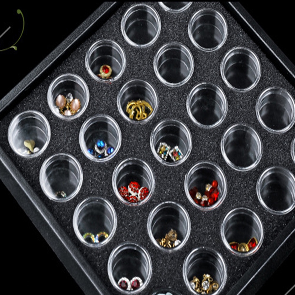 Hộp 25 / 50 Ngăn Đựng Phụ Kiện Trang Trí Móng Tay Giá Đỡ