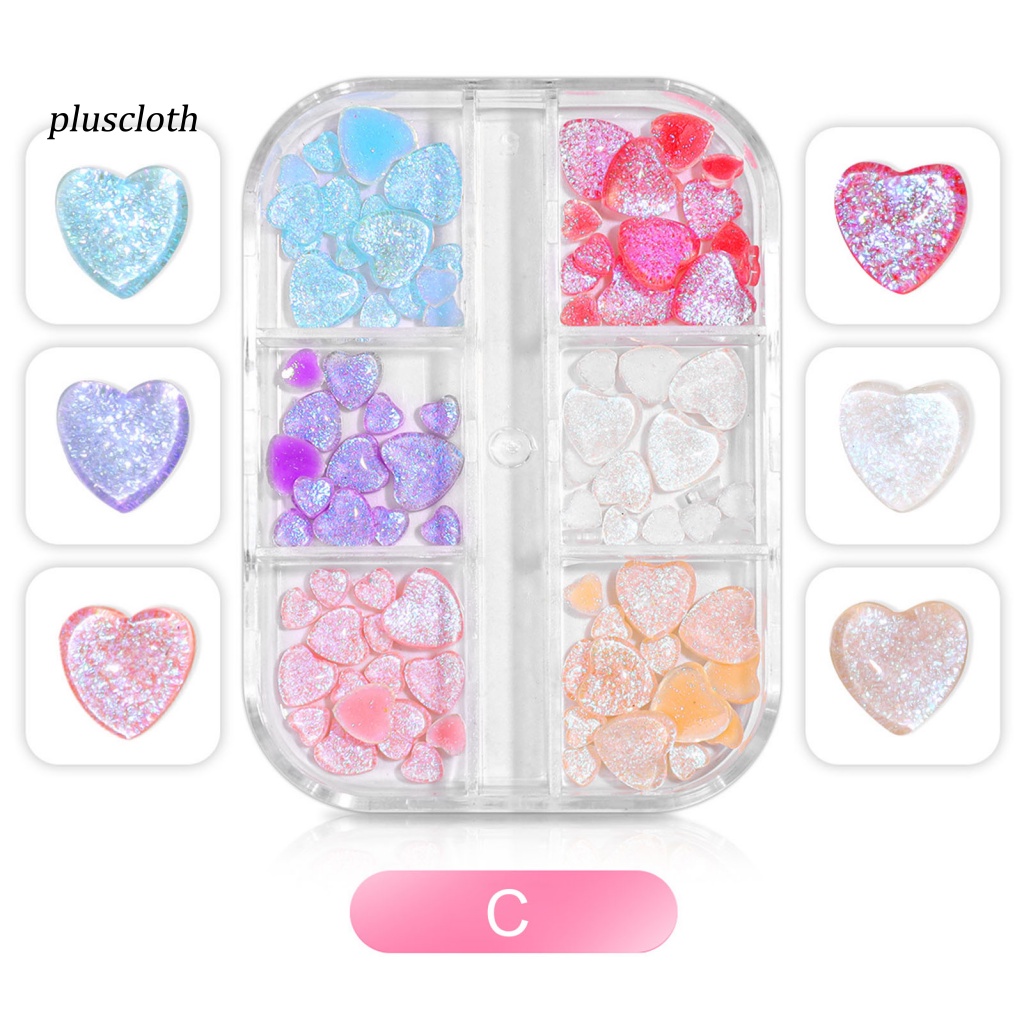 1 Hộp 6 Ngăn Đựng Phụ Kiện Trang Trí Móng Tay Nghệ Thuật Màu Sắc Tươi Sáng Dễ Sử Dụng