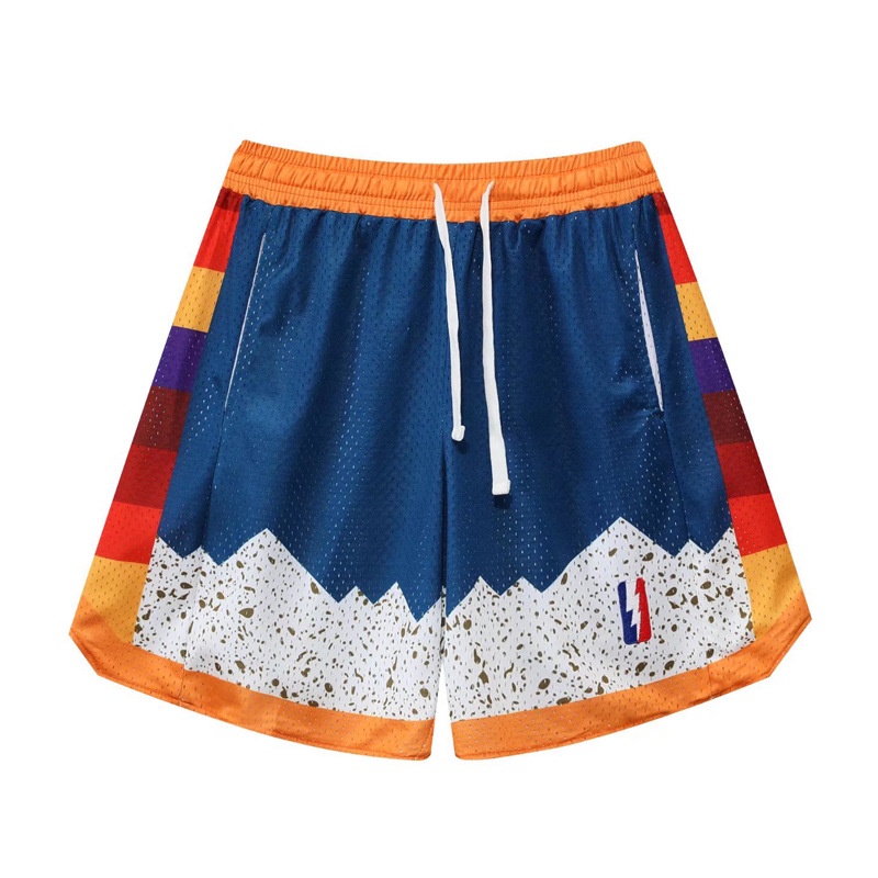 Quần Short Thể Thao Phối Lưới Hai Lớp Thoáng Khí Phong Cách Retro Cho Nam Nữ