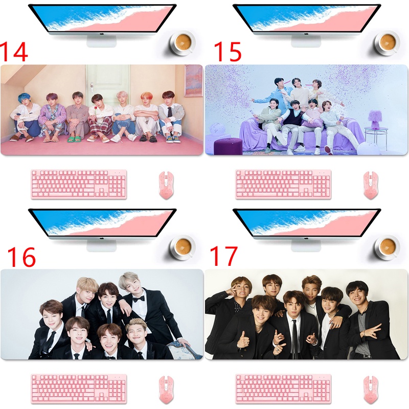 Tấm Lót Chuột Bàn Phím Chống Trượt In Hình Nhóm Nhạc BTS